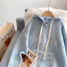 Style: commuting Size: one size Color: off white, pink, blue, gray Embroidered Hoodie, Hooded Sweater, Hoodie Sweater, Blue Gray, Sweater Hoodie, Women's Sweater, Pink Blue, Pullover Hoodie, Sweaters For Women