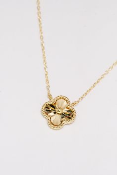 ITEM INFO Introducing our enchanting 14K Solid Gold Clover Diamond Cut Single Charm Necklace – a symbol of luck and luxury combined into a delicate 16" piece. This necklace is designed for those who seek a touch of elegance and a whisper of fortune in their daily wear. Here's why it's a treasure to behold: Symbol of Fortune: The clover charm, with its diamond-cut finish, sparkles with the promise of luck and prosperity. Luxurious Craftsmanship: Crafted from 14K solid gold, this necklace boasts a lasting shine and a premium feel. Elegant Simplicity: Its minimalist design makes it a versatile accessory, perfect for everyday elegance or as a subtle statement piece for special occasions. Comfortable Elegance: The 16" chain ensures a perfect fit, allowing the charm to rest beautifully at the co Luxury Yellow Gold Necklace With Flower Charm, Yellow Gold Plated Necklace With Flower Charm, Yellow Gold-plated Necklace With Flower Charm, Fine Jewelry Yellow Gold Flower Shape Necklace, Yellow Gold Flower Pendant Necklace With Diamond Cut, Luxury Gold Necklace With Flower Charm, Elegant Tarnish Resistant Flower-shaped Necklaces, Elegant Tarnish-resistant Flower-shaped Necklace, Luxury Clavicle Chain Necklace With Flower Pendant