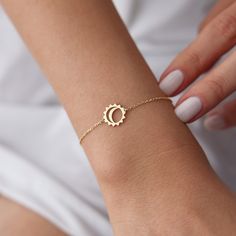 14k Solid Gold Moon and Sun Bracelet Friendship * Crescent Arm Band * 14k Solid Gold Bracelet For Women * Rose Gold Dainty Chain * Astrology Jewelry * Gift for Friendship * Gift for her, Bridemaids Gift, Gift for friend, Gift for mom, Cute, Dainty Chic Moon and Sun  Perfect to wear this minimal, cute and dainty Moon and Sun Bracelet everyday.  That is perfect gift for your loved one,mom and girlfriend for special day, or perfect gift for astrology lovers. D E T A İ L S * Material: 14k Solid Gold Gold Moon Charm Bracelet Jewelry, Sun And Moon Design Jewelry Bracelet As Gift, Sun And Moon Design Jewelry Bracelet Gift, Sun And Moon Design Bracelet For Gift, Elegant 14k Gold Filled Crescent Jewelry, Elegant Crescent 14k Gold Filled Jewelry, Elegant Crescent-shaped 14k Gold Filled Jewelry, Gold Moon Charm Bracelet, Dainty Crescent Bracelet As Gift