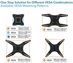 four different views of the same device with measurements and instructions for each one, which is shown