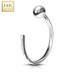 Add a touch of elegance to your style with our 14 Karat Solid Gold Nose Ring Hoop. Crafted from high-quality 14 karat solid gold, this nose ring hoop exudes sophistication and durability. With a gauge of 20 (0.8 MM) and a length of 5/16" (8 MM), it offers a comfortable fit suitable for everyday wear. The round end adds a subtle yet distinctive detail, while the option of yellow or white gold allows you to personalize your look. Whether you're aiming for a classic or contemporary vibe, this nose Gold Nose Ring Hoop, Lip Piercing Ring, Nose Ring Hoop, Gold Nose Ring, Piercing Kit, Eyebrow Ring, Gold Nose Rings, Tongue Rings, Nose Rings Hoop