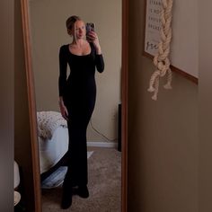 Skims Dupe, Worn Once Brand New Condition Black Long Sleeve Bodycon Dress, Black Bodycon Dress Long Sleeve, Sleeve Bodycon Dress, Long Black Dress, Long Sleeve Bodycon, Long Sleeve Bodycon Dress, Dresses Black, Black Long Sleeve, Colorful Dresses