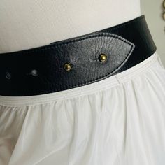 Y2K Designer Gold Chain Belt Black Leather Adjustable Size Small Made USA Glam Waist Belts - Etsy Chic Black Chain Belt With Removable Feature, Trendy Black Chain Belt With Removable Feature, Vintage Black Adjustable Belt, Chic Black Adjustable Chain Belt, Vintage Black Belt With Removable Buckle, Gold Chain Belt, Waist Belts, Chain Belts, Designer Drapes