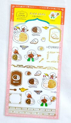 a sticker sheet with some food on it