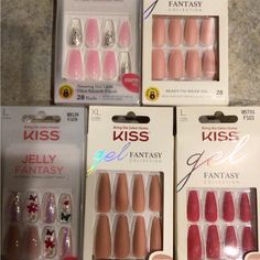 Lot Includes: #84139 Kiss Long Length Jelly Fantasy 28 Sculpted Nails Ultra Smooth Finish #60671 Kiss Long Length Gel Fantasy Collection 28 Nails #88124 Kiss Long Length Jelly Fantasy On Trend Translucent Nails Ultra Smooth Finish 28 Nails Kiss Xl Length Gel Fantasy High Volume Gel 28 Nails #85701 Kiss Long Length Gel Fantasy High Volume Gel 28 Nails Sculptured All Packages Never Opened All Packages Come With Adhesive Tabs And Glue Translucent Nails, Kiss Gel Fantasy Nails, Kiss Press On Nails, Fantasy High, Maroon Nails, Sculpted Nails, Kiss Nails, Fantasy Nails, Gel Nail Kit