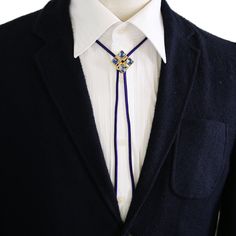 Formal Lariat Jewelry With Adjustable Cord, Elegant Adjustable Bolo Tie As A Gift, Blue Handmade Bolo Tie Gift, Formal Adjustable Lariat Necklace, Blue Lariat Bolo Tie For Gift, Handmade Elegant Bolo Ties As A Gift, Handmade Elegant Bolo Ties For Gift, Handmade Formal Lariat Necklace, Handmade Lariat Necklace For Formal Occasions