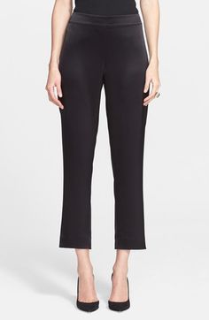 St. John Collection 'Emma' Satin Ankle Pants available at #Nordstrom Ladylike Style, Ankle Pants, St John, Capri Pants, Nordstrom, Satin, Wardrobe, For Sale, Pants