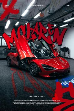 a red sports car with the words morgan on it