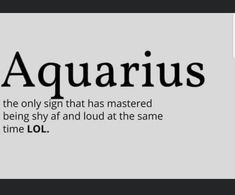 the words aquarius are written in black and white