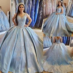 Sparkly Light Blue Quinceanera Dresses Ball Gown V-Neck Lace Appliques Sweet 16 | eBay Sweet 15 Dresses Quinceanera Light Blue, Blue Quinceanera Dress For Sweet 16, Light Blue Ball Gown For Quinceanera Debutante Ball, Light Blue Quinceanera Ball Gown For Debutante Ball, Blue Princess Dress For Sweet 16, Princess Style Blue Dress For Sweet 16, Blue Princess Quinceanera Dress For Debutante Ball, Blue Princess Ball Gown For Quinceanera, Princess Style Blue Quinceanera Ball Gown