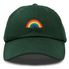 PRICES MAY VARY. Rainbow Custom logo, embroidered design, fits most Adults, this hat features an adjustable metal buckle. FEATURES: Adjustable Size Metal Buckle, Soft inner sweat band lining, Well Ventilated, Light Weight. SIZE: ADULTS 6 3/4 to 7 1/2 (58 CM max). USEFUL FOR: Pride Events, Daily Outings, Nature Hiking, Picnics, Family Outings, Travel, Casual Wear COLOR: Dark Green Show your Love for humanity and take Pride in yourself! Our Rainbow embroidered baseball caps are customized for your Adjustable Trucker Hat With Embroidered Logo And Visor, Casual Adjustable Rainbow Hat, Adjustable Snapback Hat With Embroidered Logo, Green Adjustable Dad Hat With Embroidered Logo, Adjustable Baseball Cap With Embroidered Logo, Green Flat Bill Dad Hat With Embroidered Logo, Green Snapback Dad Hat, Green Adjustable Dad Hat With Curved Brim, Trendy Green Hat With Embroidered Logo