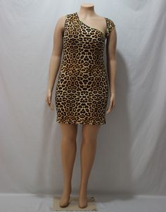 Plus Size Summer Leopard Print Irregular Asymmetric Collar Sexy Dress - Leopard,4XL Fitted One-shoulder Dress With Asymmetrical Neckline For Club, Fitted One Shoulder Dress With Asymmetrical Neckline For Club, Summer Sleeveless One-shoulder Dress For Club, Summer Sleeveless One-shoulder Club Dress, Summer Club One-shoulder Sleeveless Dress, Stretch Asymmetrical One Shoulder Dress For Party, Sleeveless Bodycon One Shoulder Dress For Club, Bodycon Sleeveless One-shoulder Club Dress, Bodycon One Shoulder Sleeveless Dress For Club