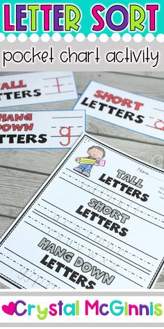 three letter sort cards with the words and numbers on them