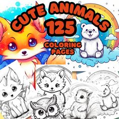 cute animals coloring pages for kids and adults to color with the help of their own hands