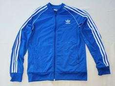 Blokette Core, Running Jacket, Blue Adidas, Track Jacket, Track Jackets, Adidas Jacket, Blue White, Track, Athletic Jacket