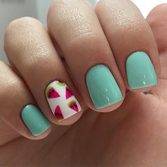 Instagram media by jaky39 - cute watermelon nails :) Watermelon Nail, Watermelon Nail Art, Pedicure Gel, Summer Nails Colors Designs, Dress Tips, Watermelon Nails, Nails Yellow, Balayage Blonde, Nail Art Designs Summer