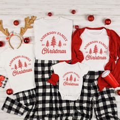 Celebrate the holiday season in style with our Matching Family Christmas Shirts. These Custom Family Shirts make the perfect choice for your family photoshoot, and they're a thoughtful Personalized Christmas Gift that will bring festive joy to your loved ones. Get ready to spread the holiday cheer with these Christmas Gifts everyone will adore️🎅 PLEASE NOTE: Colors may seem different on the computer screen, or in the lighting in which the picture was taken. The way that we print our shirts is D Christmas Morning Crew Shirts, Family Christmas Shirts Ideas, Family Matching Letter Print Holiday Tops, Family Matching Holiday Tops With Letter Print, Family Matching Christmas Shirt With Letter Print, Family Matching Long Sleeve Christmas T-shirt, Holiday Family Letter Print Tops, Letter Print Tops For Family Holiday, Family Matching Red Christmas Shirt