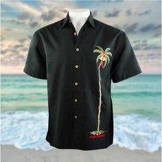 Black Men's Shirt Coconut Tree Graphic Prints Turndown Black White Yellow Pink Navy Blue Street Casual Short Sleeves Button-down Print Clothing Apparel Sports Fashion Streetwear Designer Cotton Button-up Hawaiian Shirt, Black Button-up Hawaiian Shirt For Beach, Casual Black Cotton Hawaiian Shirt, Black Button-up Hawaiian Shirt, Casual Black Button-up Hawaiian Shirt, Black Button-up Camp Shirt For Beach, Black Button-up Camp Shirt For The Beach, Fitted Hawaiian Shirt With Button-up Closure, Fitted Hawaiian Shirt With Button Closure