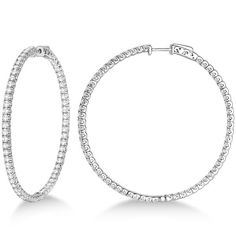 X-Large Round Diamond Hoop Earrings 14k White Gold (5.15ct) Big Gold Hoop Earrings, Round Diamond Earrings, Gold Diamond Hoop Earrings, White Gold Hoops, Earrings Circle, Holiday Earrings, Earrings Round, Luxury Diamonds, Sparkly Earrings