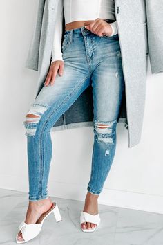 Just Like Magic Mid-Rise Distressed Skinny Jeans (Medium) – NanaMacs Pale White Skin, Jeans Models, Special A, Flying Monkey Jeans, Juniors Jeans, Medium Dress, Large Dress, Jeans Size Chart, Fall 2023