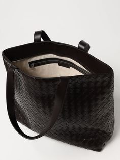 Bags BOTTEGA VENETA Men color Dark Classic Woven Leather Shopping Bags, Classic Woven Leather Bags For Shopping, Classic Woven Leather Shoulder Bag For Shopping, Classic Brown Woven Leather Bags, Classic Brown Shoulder Bag With Woven Leather, Classic Intrecciato Weave Shoulder Bag For Daily Use, Classic Intrecciato Shoulder Bag For Shopping, Classic Woven Leather Tote Bag, Classic Woven Leather Tote Shoulder Bag