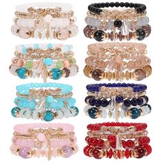 PRICES MAY VARY. 8 Pcs: Multilayer Chain Tassel Stackable Charm Stretch Statement Bracelet Set Adorable Bracelets and Great Quality Beads. The Colors of Each Bracelet Matched Well, The Colors are Bright and Very Pretty. Different Color Bracelets Will Have Different Beauty, You Can Match Your Style. Bohemian Bracelet:Improve your dress sense, Wear it, Make dressing with more tasteful. Tassel Bracelet:Let your wrist no longer be monotonous and let the beauty of details be seen at a glance. NICE DE Stackable Beaded Bracelets, Multicolor Jewelry, Bracelet Pendant, Bohemian Bracelets, Mors Dag, Stackable Bracelets, Layered Jewelry, Bead Charm Bracelet, Bead Bracelets