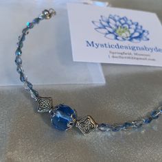 Stunning One-Of-A-Kind Swarovski Bracelet. This Bracelet Measures 7 Inches And Only One Of This Kind Was Made. Metal Bead Bracelet, Blue Gemstone Bracelet, Fendi Bracelet, Women Anklets, Swarovski Crystal Bracelet, Swarovski Bracelet, Braided Leather Bracelet, Hinged Bracelet, Bar Bracelets