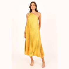 Petal and Pup Cali One Shoulder Midi Dress - Saffron XL Petal And Pup, One Shoulder Midi Dress, Halter Maxi, Halter Maxi Dresses, Cali, Favorite Color, Sleeve Styles, Dress Shop, One Shoulder