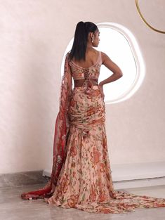 The anyasha trail lehenga set that leaves a trail of elegance wherever you go, harmonious blend of grace and style in the matching blouse and dupatta, Trail Lehenga, Rahul Khanna, Sharara Gharara, Nyc Studio, Soho Nyc, Nehru Jackets, Western Wedding, Wedding Service, Short Suit