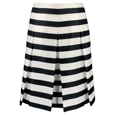 MARC JACOBS skirt in a black and white polyester fabric featuring a stripe pattern, flared style, silk lining, and back zipper closure. Made in USA.Very Good Pre-Owned Condition. Minor signs of wear. Marked: 10 Measurements: Waist: 34 inches Hip: 46 inches Length: 23 inches Sui Generis Reference: 130691 Category: Skirt More Details Brand: MARC JACOBS Gender: Female Size: 10 Color: Black Color 2: White Fabric: Polyester Pattern: Stripe Style: Flared Age Group: Adult Marc Jacobs Skirt, Black And White Striped Skirt, Chanel Skirt, White Striped Skirt, Parsons School Of Design, Knee Skirts, Striped Skirt, Jacob Black, Perry Ellis