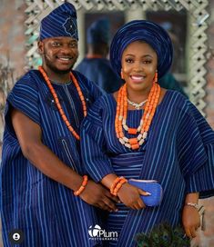 This is a Navy blue aso oke complete set for couple. This beautiful complete set of African attire is made for couples i.e Bride & Groom. They are mostly used for weddings, engagements and celebrations. For the female outfit, the Gele is pre-tied so you don't have to worry about how to wear it. If you want your auto-gele untied, please specify before placing your order. They are made from original Aso Oke materials with soft and comfortable fabric that you can wear for hours without getting exha Royal Blue Evening Dress, Nigerian Wedding Dress, African Traditional Wedding Dress, Ankara Clothing, Traditional Wedding Attire, African Prom Dresses, African Traditional Wedding, Aso Oke, Dress African