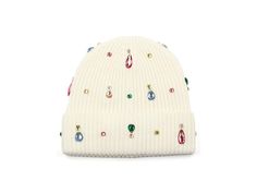 Embellished Beanie, Fully Fashioned, Designer Accessories, Berets, Cold Season, Suitcases, Flower Pendant, Kate Spade New York, Beanie Hats