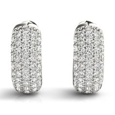 .83 ctw Round Lab Grown Diamond Pavé Huggie Hoop Earrings white gold Ad Earrings, Round Solitaire Rings, Pave Earrings, Earrings Sapphire, Diamond Huggie Earrings, Diamond Earrings Studs Round, Diamond Huggies, Diamond Decorations, Snow Fashion