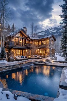 #travel, #adventure, #wanderlust, #travel inspiration Aspen Colorado Winter, Aspen Lodge, Dream House Bedroom, Mountain Dream Homes, Cozy Lodge, Courtyard Landscaping, Cabin Aesthetic, Cabin Inspiration, Colorado Ski