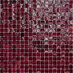 red glass mosaic tile with white background