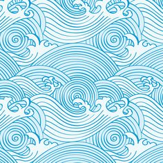 MUSE Wall Studio Japanese Waves Sea Themed Decor, Ocean Images, Beach Illustration, Japanese Waves, Waves Wallpaper, Wave Art, Japanese Embroidery, Wave Print, Japanese Patterns