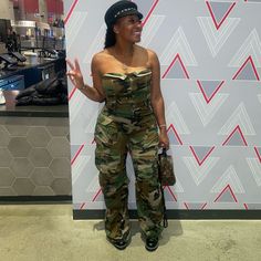 Beautiful One Of A Kind Cargo Jumpsuit Small 3-5 Medium 7-9 Large Casual Camouflage Sleeveless Jumpsuits And Rompers, Sleeveless Camouflage Jumpsuits And Rompers For Summer, 511 Tactical Pants, Lululemon Align Joggers, Cargo Jumpsuit, Dark Grey Leggings, Mesh Jumpsuit, Ankle Dress Pants, Cropped Boyfriend Jeans