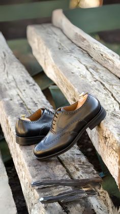 Devon Ave. Men's Full Brogue Wingtips No.8002 | Robert August Dapper Gentleman, Brogue Shoes, Footwear Collection, Goodyear Welt, Black Box, Stylish Shoes, Devon, Boots Men, Calf Leather