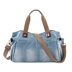 43332490985628 Blue Denim Shoulder Bag For Daily Use, Trendy Denim Satchel For Everyday, Trendy Everyday Denim Satchel, Large Capacity Denim Shoulder Bag In Blue, Denim Blue Shoulder Bag With Large Capacity, Casual Denim Hobo Bag For Travel, Casual Denim Rectangular Satchel, Large Capacity Denim Canvas Bag For Daily Use, Large Capacity Denim Bag