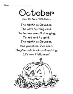 a coloring page with an image of a pumpkin and the words october written in it