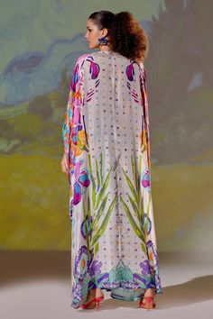 Buy Multi Color Silk Printed Abstract V Neck Imama Kaftan For Women by Rajdeep Ranawat Online at Aza Fashions. Spring Kaftan With Embellished Kimono Sleeves, Spring Embellished Kaftan With Kimono Sleeves, Silk Kaftan With Digital Print Tunic, Silk Digital Print Kaftan For Eid, Multicolor Embroidered Silk Kaftan, Silk Kaftan With Embellished Kimono Sleeves, Printed Silk Long Sleeve Kaftan, Embellished Silk Kaftan With Kimono Sleeves, Silk Long Sleeve Printed Kaftan