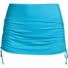 When it comes to swimwear  finding something that looks great and feels amazing can seem like an impossible task. But Lands' End is here to help! We believe every body is a beach body. And with a pair of these fun and flirty womens swim skirt bottoms  you can't go wrong. Made from LYCRA Xtra Life spandex  they're incredibly durable and last up ten times long than swimsuits made with regular spandex. And they resist damage from chlorine  sun and sweat  so you don't have to worry every time you ju Casual Ruched Bottoms For Poolside, Blue Swim Skirt For Beach Season Sports, Ruched Bottoms For Poolside, Beachwear Swim Skirt For Summer Water Sports, Summer Beachwear Swim Skirt For Water Sports, Beachwear Swim Skirt For Water Sports In Summer, Blue Ruched Summer Bottoms, Summer Sports Bottoms In Turquoise, Fitted Swim Skirt With Tie-side And Drawstring