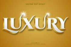 the word luxury is made up of shiny gold letters and sparkles on an orange background