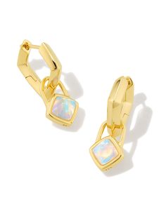 Simple yet chic, these heirloom-quality huggies are ready to refresh your ear stack. The Greer 18k Gold Vermeil Huggie Earrings in White Kyocera Opal feature an angular silhouette mirroring the cushion cut of its opal charms, which you can remove when you’re looking for something more minimal. Metal 18k Yellow Gold Vermeil What is Vermeil? Vermeil (that’s pronounced ver-may) is a gold plating technique that dates back to the 19th century. While other jewelers plate over less durable metals, our Plating Techniques, Ear Stack, Demi Fine Jewelry, Huggie Earrings, Huggies Earrings, Cushion Cut, Kendra Scott, Gold Plating, Gold Vermeil