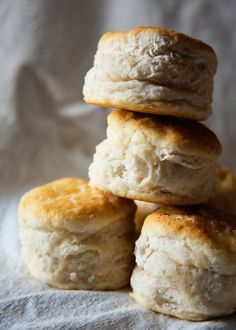 three biscuits stacked on top of each other