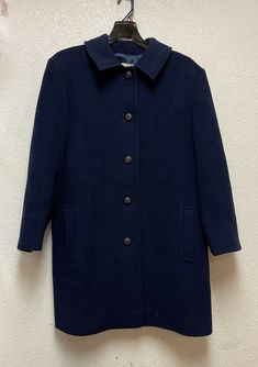 Length 35” armpit to armpit 24” sleeve length 22” Vintage Pendleton Womens Long Wool trench Coat navy Blue VTG Sz 18 EUC. Condition is "Pre-owned". Shipped with USPS Priority Mail.sold as it is see pictures Vintage Navy Long Sleeve Outerwear, Navy Long Coat With Button Closure, Vintage Single-breasted Long Pea Coat, Navy Vintage Wool Outerwear, Vintage Wool Single-breasted Coat, Wool Trench Coat, Priority Mail, Chef's Jackets, Trench Coat