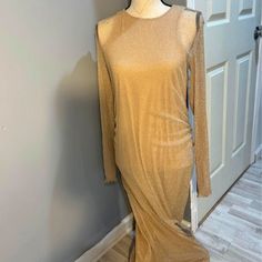 Zara Long Beige Dress. Condition: Good As New. Pencil Dress Suitable For Party/Events. Gold Fitted Long Sleeve Maxi Dress, Chic Gold Midi Dress For Dinner, Chic Gold Long Sleeve Maxi Dress, Glamorous Gold Long Sleeve Maxi Dress, Spring Long Sleeve Bodycon Dress, Spring Long Sleeve Evening Bodycon Dress, Spring Long Sleeve Bodycon Evening Dress, Spring Evening Long Sleeve Bodycon Dress, Gold Midi Dress For Summer Dinner