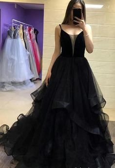 Contact+us:+lisamony@outlook.com Please+left+message+what+color+you+need+when+you+order+it.Besides+the+picture+color,+you+can+also+choose+any+color+you+want. Spaghetti+Straps+A+Line+Black+Tulle+Evening+Dresses+ Processing+time:+12-21+business+days Shipping+Time:+3-5+business+days "Fabr... Tulle Long Prom Dress, Prom Dress Black, Black Evening Dress, Prom Dresses Black, Professional Dress, Spaghetti Strap Prom Dress, V Neck Prom Dresses, Tulle Evening Dress, Black Prom Dress