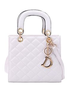 Material: PUStyle: CasualElement:Metal DecorationType: Solid Color Capacity:8.3"L x 3.5"W x 7.5"H White Handheld Phone Bag With Detachable Strap, White Top Handle Satchel With Mobile Phone Bag, Luxury Crossbody Bag, Dd Swimwear, Rhombus Pattern, Square Shoulder Bag, Floral Dress Formal, Sundress Summer, Boho Swimwear