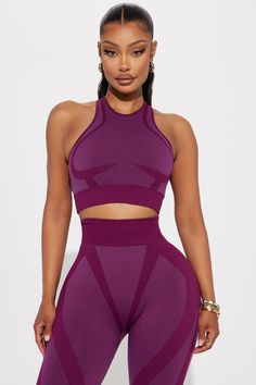 Available In Black And Plum. Sports Bra High Neck Sleeveless Seamless Shaping Detail X Back Cut Out Low Impact Stretch Pair With "Studio Flex Active Yoga Pant" 90% Nylon 10% Spandex Imported | Studio Flex Sports Bra in Plum size Small by Fashion Nova Yodit Yemane, High Neck Sleeveless, Yoga Pant, Matching Dresses, Bra Lingerie, Yoga Pants, Workout Clothes, Fashion Nova, Bralette